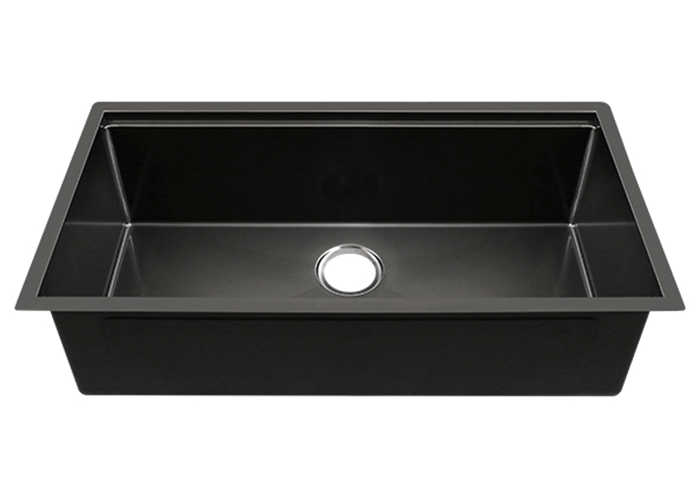 34 Inch Black Nano Handmade Workstation Single-bowl Kitchen Sink, RS-3419C-B
