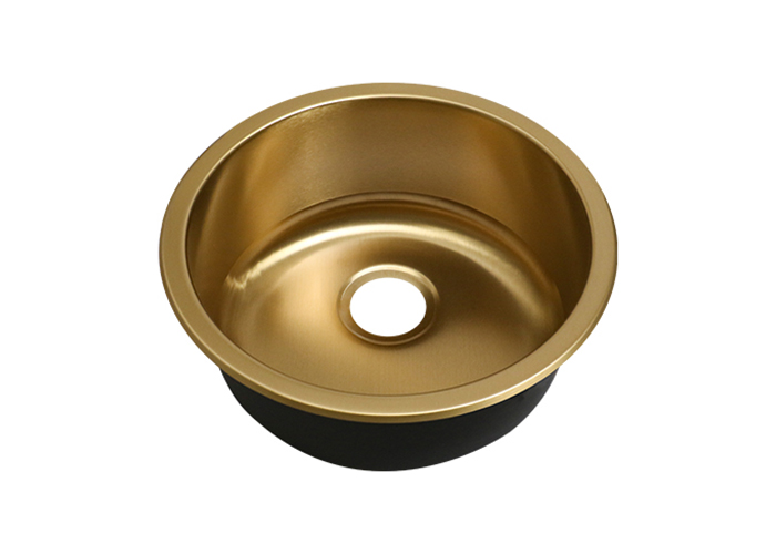 Gold Round Stainless Steel Nano Coating Bar Kitchen Sink SS-460-G
