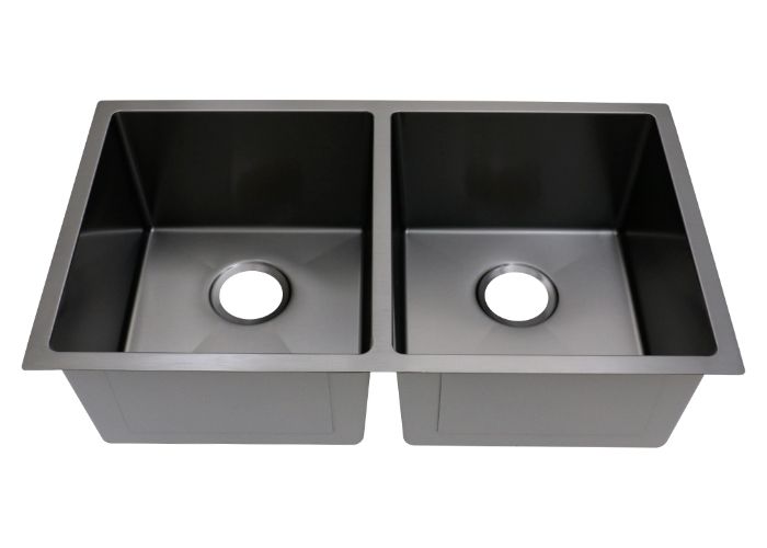 31 Inch Pallet Nested Double-bowl Black Nano Kitchen Sink, RD-3118P-B