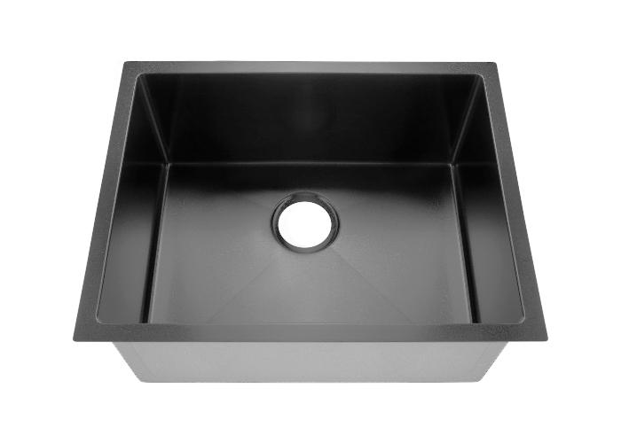 23 Inch Black Nano Rectangular Handmade Stainless Steel Kitchen Sink, RS-2318-B