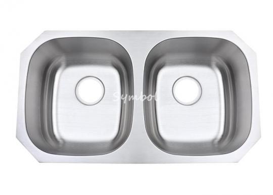 Undermount Double Bowl Kitchen Sink, SS-3218B