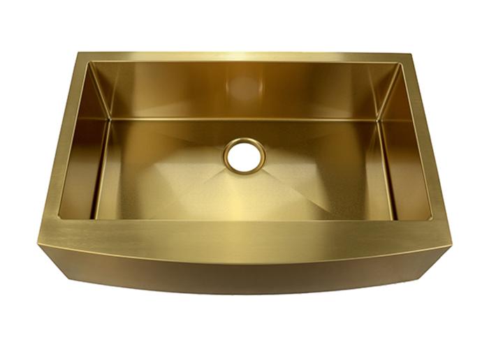 Gold Apron-front Nano Titanium Plating Sink, AS-R3321-G