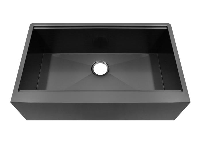 33 Inch Flat Apron Nano Workstation Sink Zero Radius, AS-Z3320FC-B
