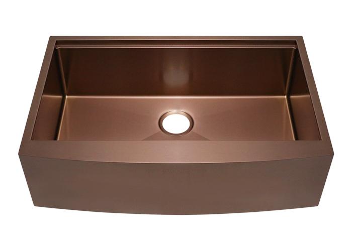 Rose Gold Nano Apron-front Workstation Kitchen Sink, AS-R3321C-R