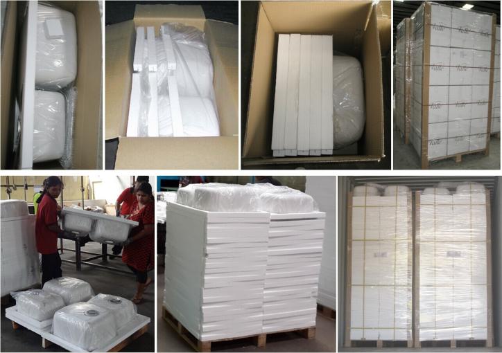 Different Packages of Drawn Stainless Steel Sinks