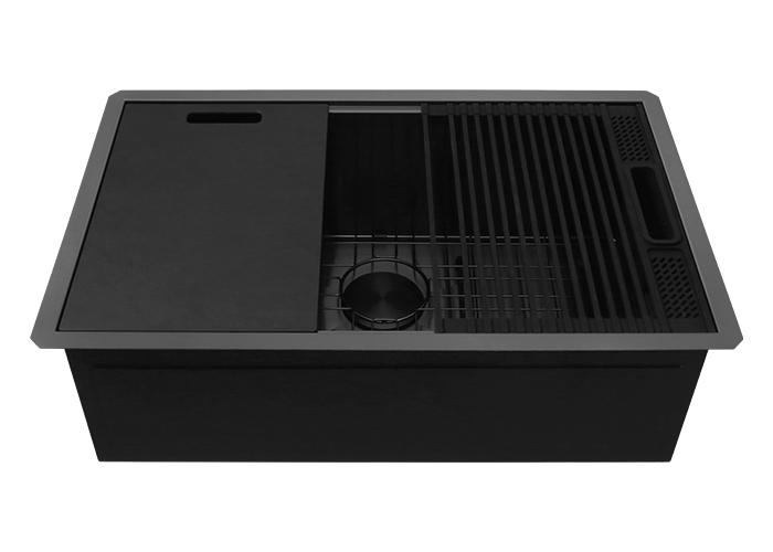 30 Inch Undermount Black Nano Workstation Kitchen Sink, ZS-3019C-B