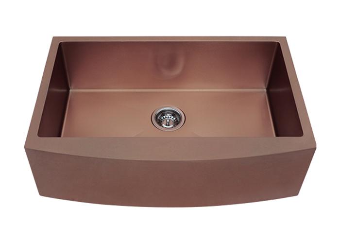 Apron-front Rose Gold Nano Stainless Steel Kitchen Sink, AS-R3020-R