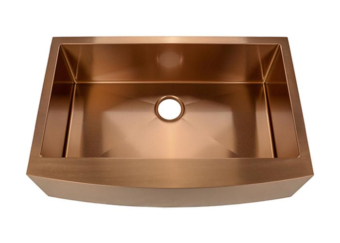 Rose Gold Nano Apron-front Undermount Kitchen Sink, AS-R3321-R