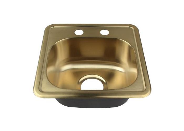 Top-mount Gold Nano Stainless Steel Bar Kitchen Sink, SS-T1515-G