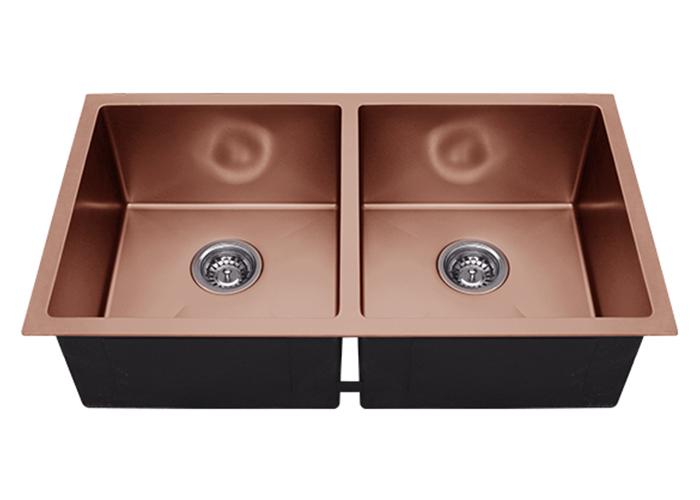 32 Inch Rose Gold Nano Double-bowl Stainless Steel Sink, RD-3218-R