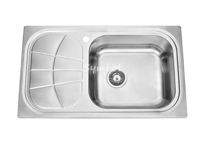 Topmount Stainless Kitchen Sink With Drainboard-SS-T8650AR-Symbol