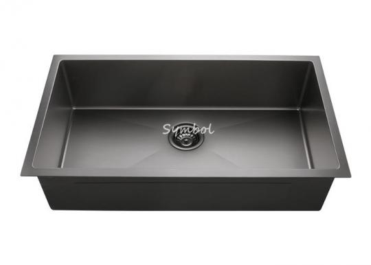 Black Nano Undermount Handmade Kitchen Sink, RS-3218-B