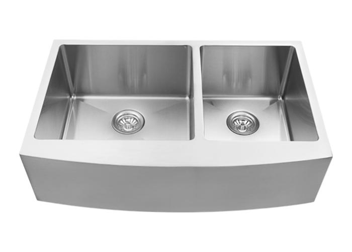 60/40 Double-bowl Apron-front Kitchen Stainless Steel Sink, AD-R3320L