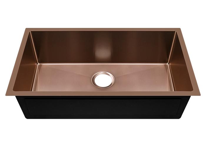 32 Inch Rose Gold Nano Undermount Small Radius Handmade Sink, RS-3218-R