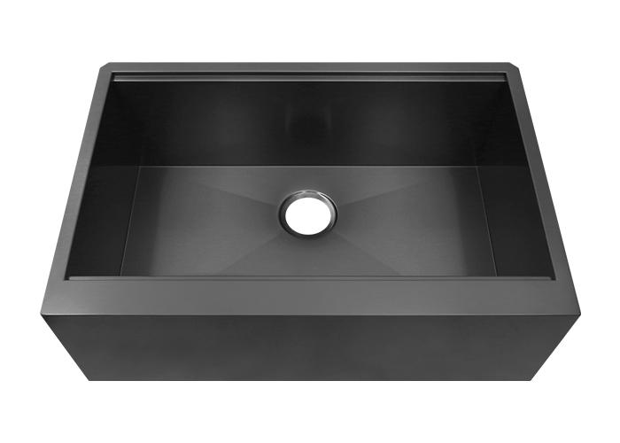 30 Inch Flat Apron Black Nano Workstation Kitchen Sink, AS-Z3020FC-B