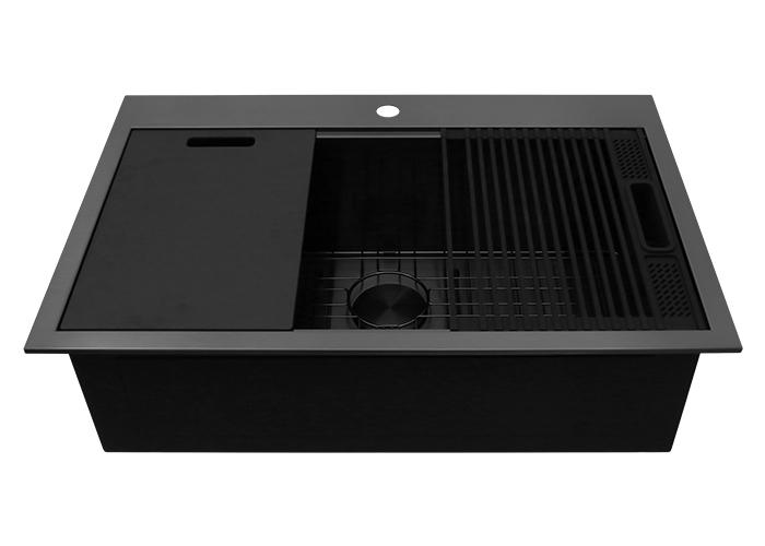 33 Inch Top-mount Zero Radius Handmade Workstation Sink, ZS-T3322C-B